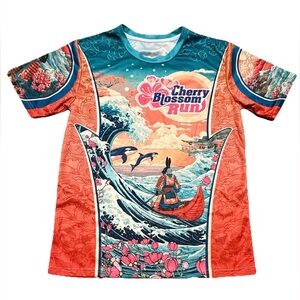 Seattle Cherry Blossum Run Athletic Run T-Shirt Unisex Size Small NWOT Bunny